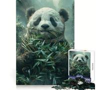Panda Bear Eating Bamboo Jigsaw Puzzles for Adults1000 Pieces Strengthen Memory Home Pastime Clean Edge Elegant Gift (38x26cm)
