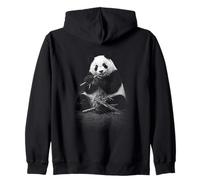 panda bear eating bamboo sitting relaxed Zip Hoodie