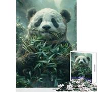 Panda Bear Eating Bamboo Teenager Jigsaw Puzzles 1000 Pieces Enhance Mindful Thinking And Focus Relaxing Stress Relief Game (50x75cm)