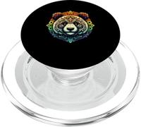 Panda Bear Face Head Colorful Mandala Art Wildlife Animal PopSockets PopGrip for MagSafe