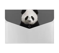 Panda Bear Head File Folder 6-Pocket, Waterproof Accordion File Organizer with Snap Closure, Expanding Document Holder for Office, Home