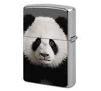 Panda Bear Head Lighter Case Metal Protective Cover with Double-Sided Art Design, Cool Lighters Pouch Shockproof Lighter Cover for Men Women Gifts, Lighters Not Included