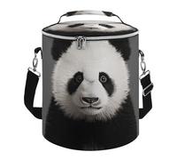 Panda Bear Head Lunch Bag, 15L Portable Leakproof Picnic Basket with Shoulder Strap, Insulated Picnic Cooler Bag for Camping, Beach, Hiking & Groceries