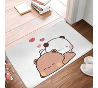 Panda Bear Hug Bubu And Dudu Bath Mats Non-Slip Absorbent Microfiber Soft Plush Doormat Decor Bathroom Rugs for Kitchen Bedroom Floor Mat 30x18 Inch