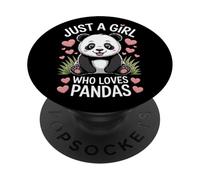 Panda Bear Just A Girl Who Loves Pandas Endangered Animals PopSockets Adhesive PopGrip
