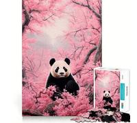 Panda Bear Lost in Sakura Jigsaw Puzzles for Adults 1000 Pieces Brain Workout Toy Relaxing Fun Art Assembly (50x75cm)