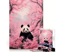 Panda Bear Lost in Sakura Jigsaw Puzzles for Adults 1000 Pieces Brain Workout Toy Relaxing Fun Art Assembly (50x75cm)