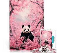 Panda Bear Lost in SakuraAdults Puzzles 1000 Piece Jigsaws Train your brain and hands is ideal as a gift for the whole family 38x26cm