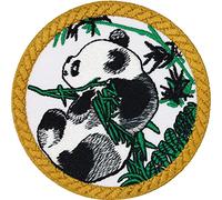 Panda Bear Panda Patches Iron on Sticker Panda Backpack Patches | Wildlife Patch Save The World Earth Day Embroidered Fabric Applique | 75x75 mm