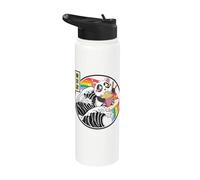 Panda Bear Ramen Noodles Japanese Wave Anime Rainbow Kawaii Stainless Steel Insulated Water Bottle