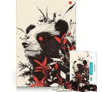 Panda Bear Red Eyes 1000 Piece Jigsaws for Adults Puzzle Enhance Recall Together Fun Exact Edge Seasonal Gift (38x52cm)