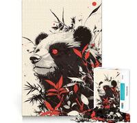 Panda Bear Red Eyes Jigsaw Puzzle 1000 Piece for Teenagers Mind Skill Toy Peaceful Fun Design Assembly Unique Gift (50x75cm)