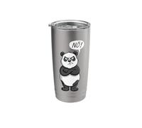 Panda Bear says nö heißt Nein Saying Against Everything Anti-Opinion Stainless Steel Insulated Tumbler