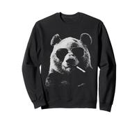 Panda Bear Smoking Cigarette Funny Edgie Animal Vintage Sweatshirt