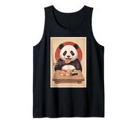 Panda Bear Sushi Anime Vintage Japanese Food Lover Kawaii Tank Top