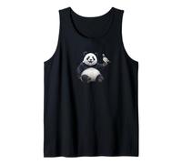 Panda Bear with Pigeon Bird Animal Lover Biologist Tank Top