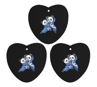 Panda Bears Jiu Jitsu Hanging Car Air Fresheners 3Pcs Aromatherapy Tablets Automotive Fragrance Scented Card Decor Love form