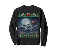 Panda Bears on Santa's Sleigh Ugly Christmas Sweatshirt