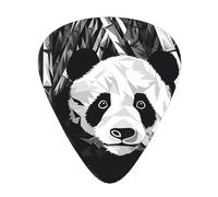 Panda black and white drawing Guitar picks in thin, medium, and thick sizes, 12-piece set, suitable for electric guitar and various instruments