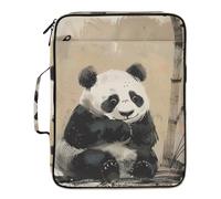 Panda Black Ink Painting Cute Expandable Hanging File 7 Pockets A4 Letter Size with Zipper Closure for Office Supply Folder with Labels organizador