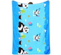 Panda Blanket, Blue Blankets and Throws, Cartoon Soft Blankets Fluffy Throw Kids Bedding for Sofa Office, Car Camping 130x100cm, Panda Gifts for Children