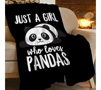 Panda Blanket Cute Panda Plush Throw Blanket Super Soft Cozy Warm Fleece Just A Girl Who Loves Panda Bedding Blanket Gifts for Kids Girls Boys Women 50"X60"