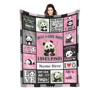 Panda Blanket for Girls, Customizable Name Blankets, Super Soft Blanket for Couch, Sofa, Bed, Picnic, Travel, 50"x60"