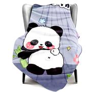 Panda Blanket Throw, Anime Blanket, Soft Cozy Flannel Blankets for Crib Bed Couch Chair Four Seasons Living Room Travel Outdoor 140 x 100 cm