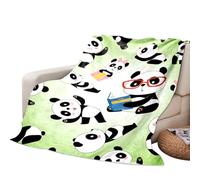 Panda Blanket, Throw Blankets Cartoon Anime Plush Blanket Super Soft Flannel Blankets 3D Print Warmblanket Fluffy Soft Napblanket for Sofa Couch Bedroom Decoration (150 * 100CM)
