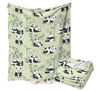 Panda Blanket Throw, Cartoon Cute Blanket Gift for Kids Soft Warm Fuzzy Throw Blankets Kids or Adults for Crib Bed Couch Chair Four Seasons Living Room Travel Outdoor