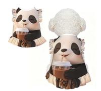 Panda Boba Tea M Pet Apparel for Small Dogs-Cute Summer Outfit for Puppy, Soft Breathable Pet Clothes for Cat