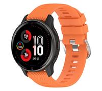 Panda Bobo 20mm Strap for Garmin Vivoactive 3/3 Music/Venu/Venu 2 Plus/sq/sq 2/Forerunner 245/645/55, Soft Silicone Watch Band Replacement for Garmin Vivomove HR/Instinct 2S/Fenix 7S (Orange)