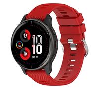 Panda Bobo 20mm Strap for Garmin Vivoactive 3/3 Music/Venu/Venu 2 Plus/sq/sq 2/Forerunner 245/645/55, Soft Silicone Watch Band Replacement for Garmin Vivomove HR/Instinct 2S/Fenix 7S (Red)