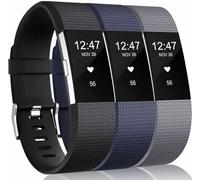 Panda Bobo Compatible with Fitbit Charge 2 Strap Replacement Band Classic Wristband 3 Pack (Large, Pack A - 3 Straps)