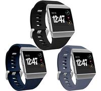 Panda Bobo Compatible with Fitbit Ionic Strap Replacement Band - Classic Silicone Wristband with Metal Buckle for Women Men, Adjustable Sport Strap for Ionic Smartwatch (Pack A - 3 Straps, Large)