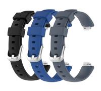 Panda Bobo For Fitbit Inspire 2/Ace 3 Replacement Silicone Watch Strap Wrist Band Buckle (Large, Pack A - 3 Straps)