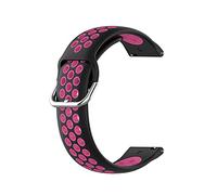 Panda Bobo for Reflex Active Watch Strap Silicone Replacement Watch Band Series 4/5/6/7/9/10/12/13/14/15/16/23/26 Double Colour Sports (Black+Rose Pink)