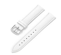 Panda Bobo Leather Watch Strap 12mm - Classic Stitched Leather Replacement Band Traditional Spring Bars, Soft Comfortable Wristband for Women & Men, Universal Fit for Standard Watches (White Stitch)