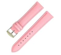 Panda Bobo Leather Watch Strap 12mm - Classic Stitched Leather Replacement Band Traditional Spring Bars, Soft Comfortable Wristband for Women & Men, Universal Fit for Standard Watches (Pink Stitch)