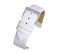 Panda Bobo Leather Watch Strap 18mm, Plain Leather Pattern, Traditional Spring Bar Universal Fitting (White)