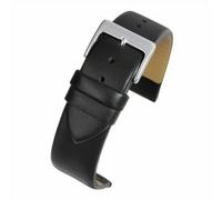 Panda Bobo Leather Watch Strap 22mm, Plain Leather Pattern, Traditional Spring Bar Universal Fitting (Black)