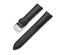 Panda Bobo Leather Watch Strap 22mm, Plain Leather Pattern, Traditional Spring Bar Universal Fitting (Black Stitch)