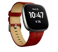 Panda Bobo Leather Watch Strap for Fitbit Versa 4/Versa 3/Sense/Sense 2 (Red Alligator)