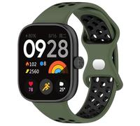 Panda Bobo Mesh Strap for Xiaomi Redmi Watch 4 Watch Silicone Replacement Mesh Sport Band Double Colour Strap (Army Green+Black)