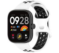 Panda Bobo Mesh Strap for Xiaomi Redmi Watch 4 Watch Silicone Replacement Mesh Sport Band Double Colour Strap (White+Black)