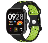 Panda Bobo Mesh Strap for Xiaomi Redmi Watch 4 Watch Silicone Replacement Mesh Sport Band Double Colour Strap (Black+Lime)