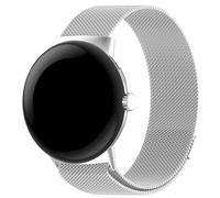 Panda Bobo Metal Strap Compatible with Google Pixel Watch 2/Google Pixel Watch Strap, Milanese Adjustable Sport Replacement Wrist Bands (Black) (Silver)