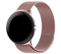 Panda Bobo Metal Strap Compatible with Google Pixel Watch 2/Google Pixel Watch Strap, Milanese Adjustable Sport Replacement Wrist Bands (Black) (Rose Pink)