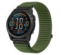Panda Bobo Nylon Watch Strap compatible with Fenix 6/7/8, QuickFit 22mm Band for Forerunner 965/955/945/935, Instinct 2/3 (Green)