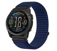 Panda Bobo Nylon Watch Strap compatible with Fenix 6/7/8, QuickFit 22mm Band for Forerunner 965/955/945/935, Instinct 2/3 (Blue)